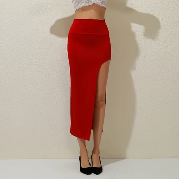

Women's Skirt Solid High Waist Pack Hip Bodycon Sexy Summer Asymmetrical Casual Skirt