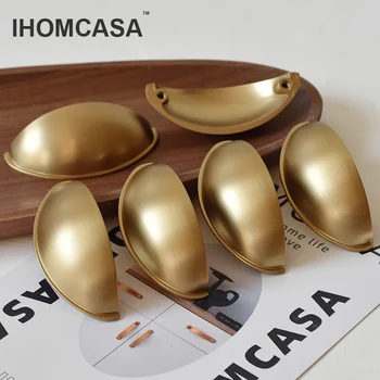 IHOMCASA Quality Semicircle shell ear style kitchen Cabinet Wardrobe door Pull Handle Drawer Knobs furniture Hardware handle