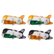 Миниатюрный Кукольный домик бонсай для собак, сказочный горшок для садового растения, ландшафтный декор, Хаски с бутылкой, различные цвета