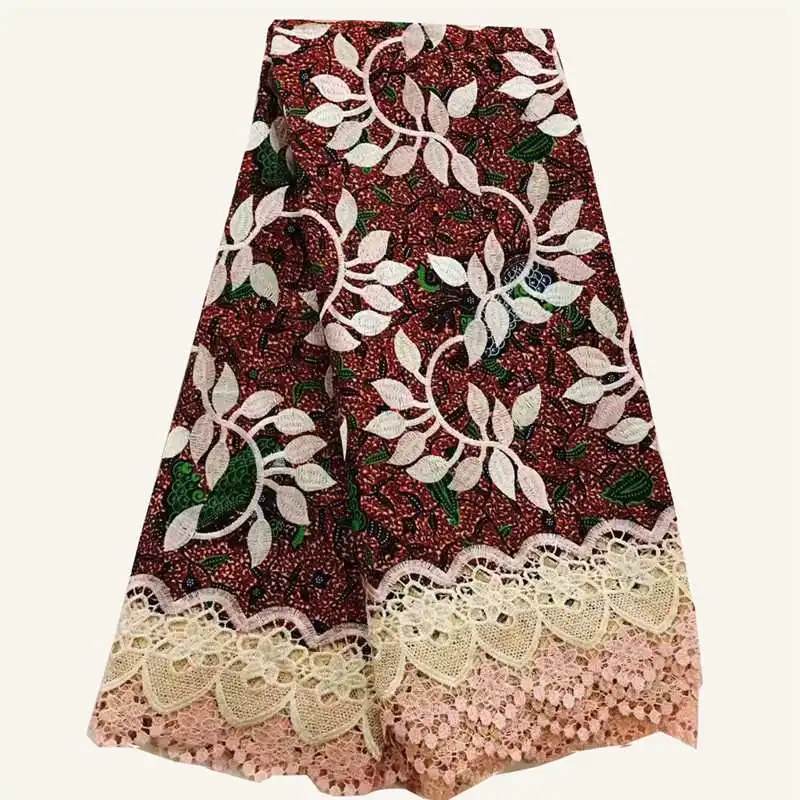 Высокое качество Новое поступление Анкара хлопковые восковые кружева восковая ткань африканская вышивка голландский воск с кружевной тканью