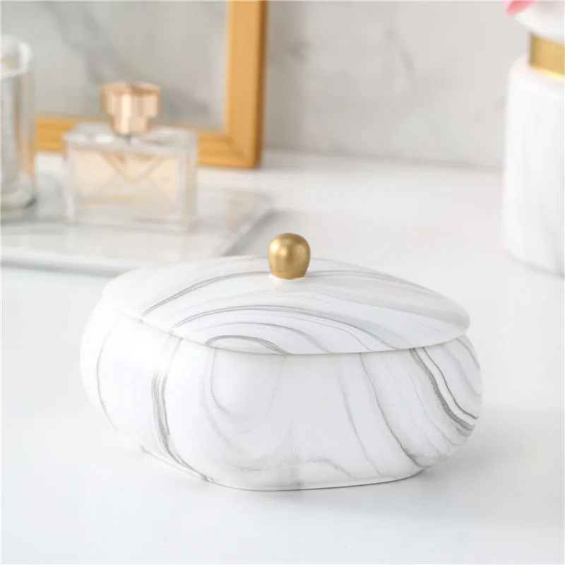 JINSERTA мраморный керамический лоток для хранения ювелирных изделий дисплей тарелка косметический Органайзер роскошный настольный коробка для мелочей с крышкой для декора