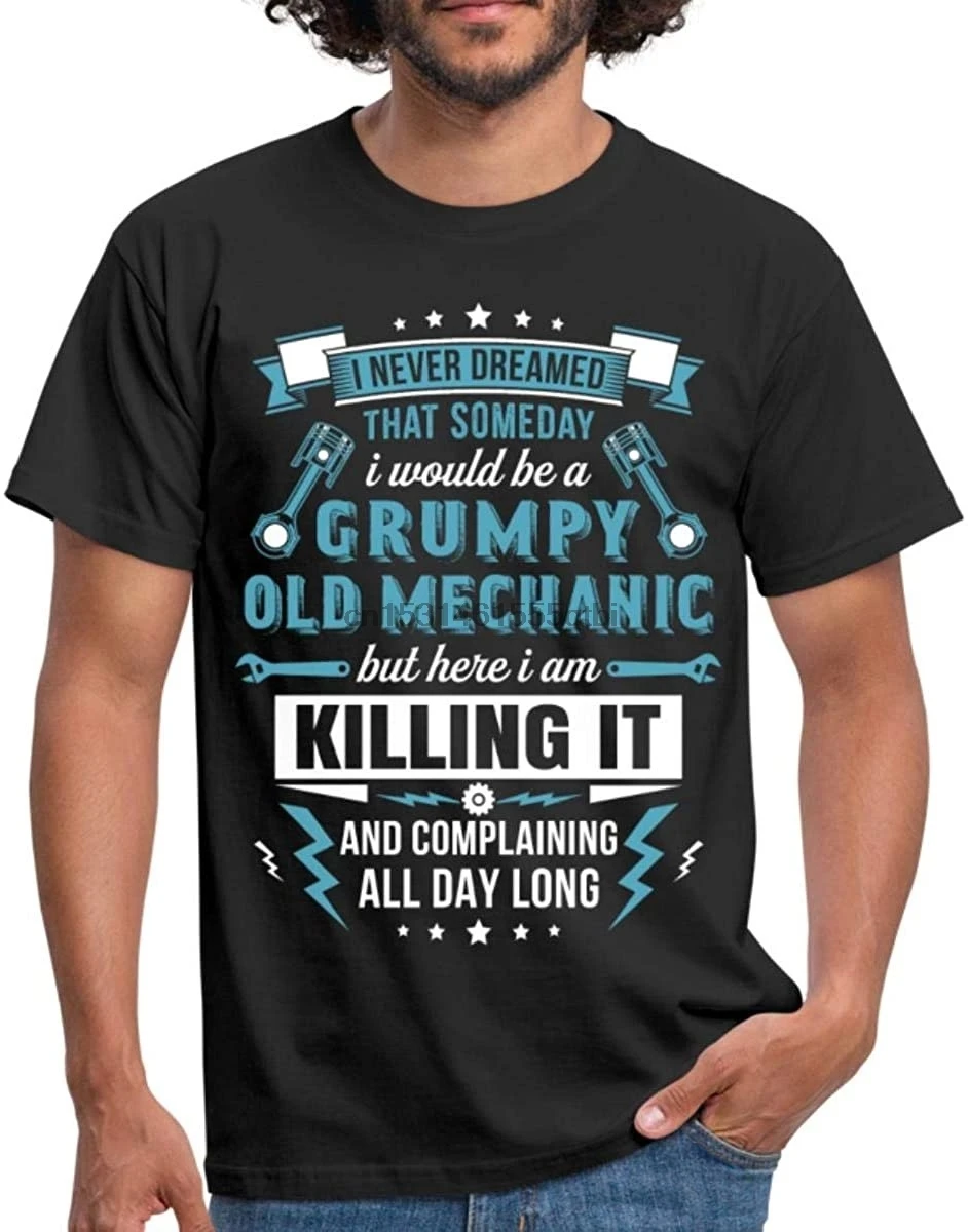 Мужская футболка Grumpy со смешными цитатами старого механика|Футболки| |