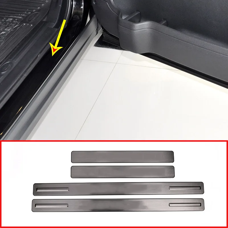 

Black Stainless Steel For Land rover Discovery 4 LR4 2010-2016 Outside Door Sill Scuff Plates Cover Trim Accessories