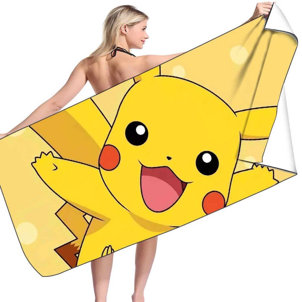 Pokemon Pikachu series digital printing cartoon character rectangular beach towel bath towel towel non-sticky birthday gifts mecha godzilla toy