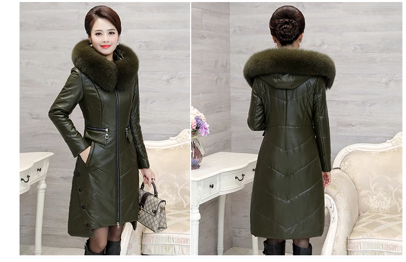 Зимняя женская куртка с воротником из натурального Лисьего меха, имитация овечьей кожи, 90% белый утиный пух, парка с капюшоном размера плюс, 7XL, длинное пальто
