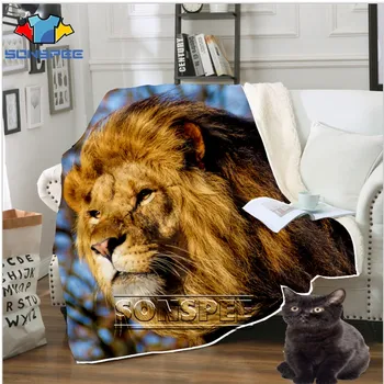 

3d print Sofa Bedding patterned Office Harajuku winter animal lion blanket tiger soft bedspread baby travel blanket Outing quilt