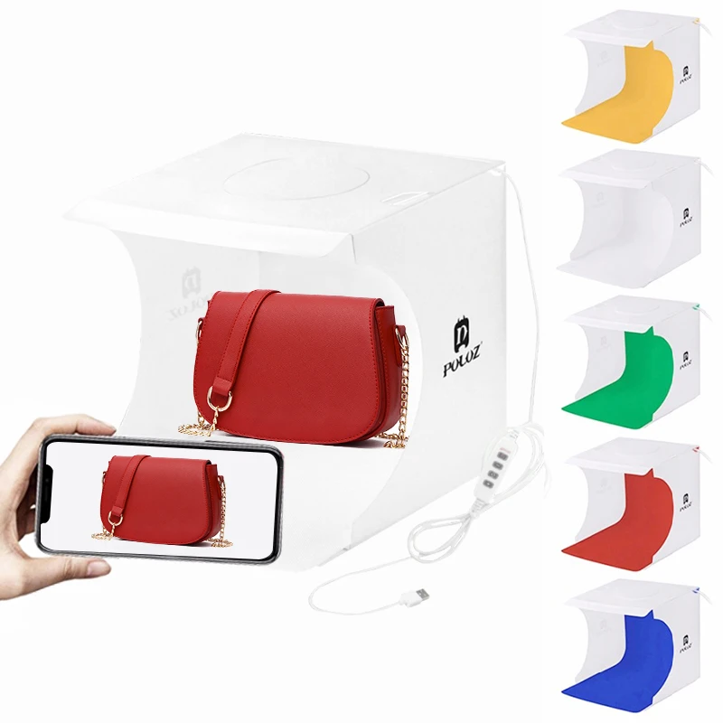

Mini Photo Studio Box Photography Softbox Lighting Tent Lightbox With 6 Colors Backdrops Photo Accessories For DSLR Camera Phone