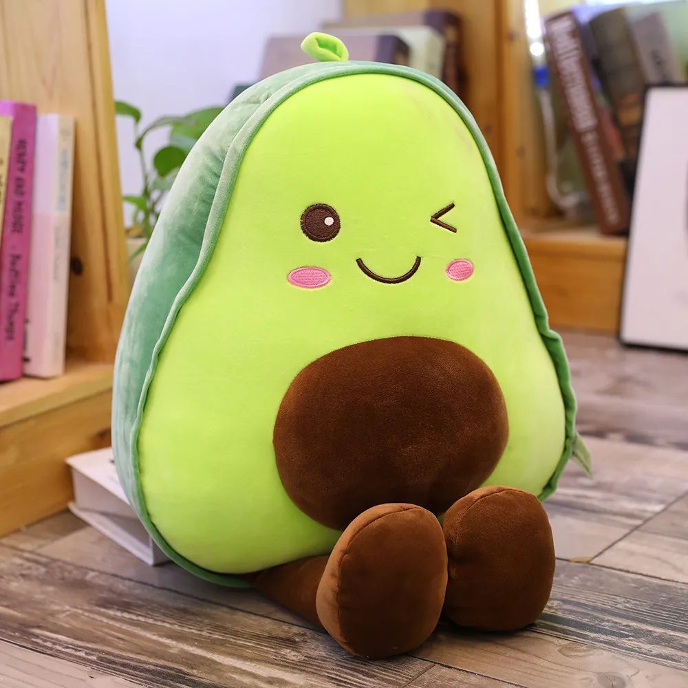 Muñeco de peluche de aguacate para niños y niñas, juguete de felpa suave, cojín de fruta Kawaii, almohada, juguetes muñeco de peluche, regalo de cumpleaños