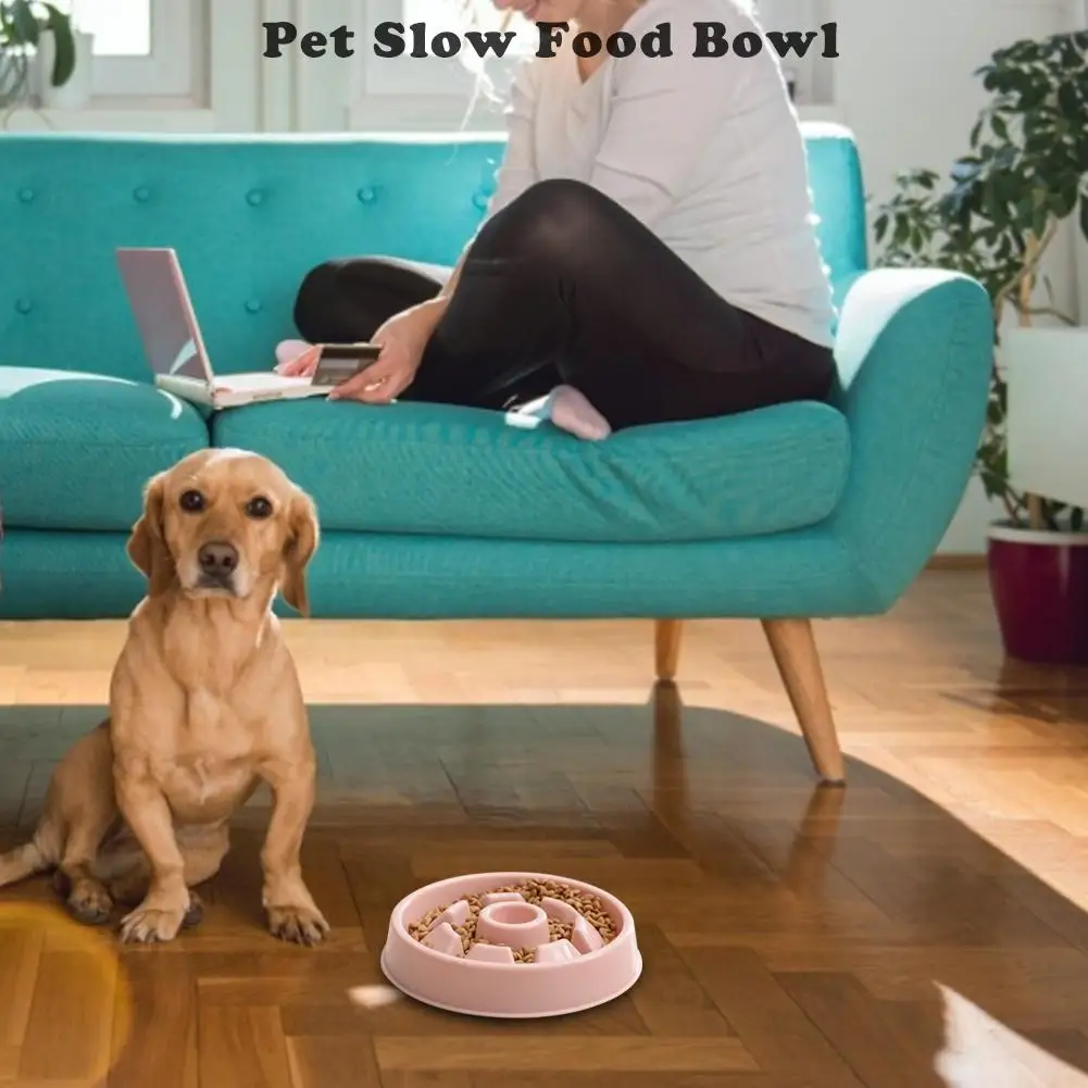 Новая миска для собак, дозатор корма, пластиковая, от удушья, щенок, кошка ест, миска для посуды, противовесная пищевая пластина для кошек, корма для домашних животных, миски для собак