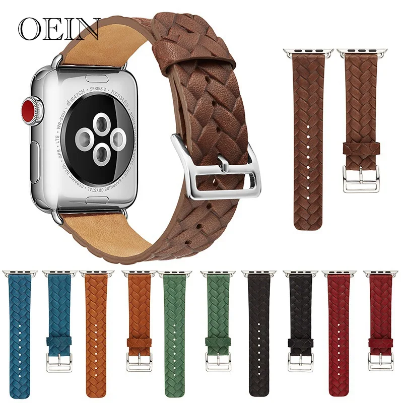 Ремешок из натуральной кожи для Apple Watch band 4 3 iwatch 42 мм 38 44 40 pulseira correa браслет умные