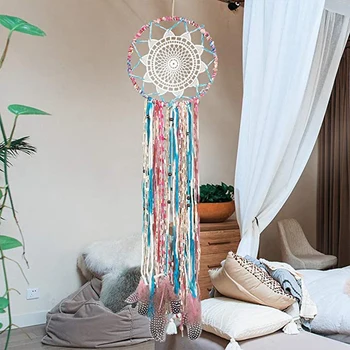 

Dream Catcher Handmade Traditional White Lace Wall Hanging Hanging Home Decoration Ornament Decor Ornament Craft Gift