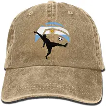 Футболист ногами мяч с рисунком флага Аргентины-1 унисекс Бейсбол Кепки хлопкового денима Регулируемый шляпа от солнца для Для мужчин или Для женщин