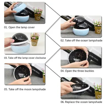 

Rotating Ceiling Starry Night Lamp Projector Changing Colors LED Light Bedroom Decor Creative Design Party Supply H4GD