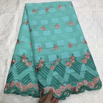 

Swiss lace fabric 2020 latest embroidery African cotton fabrics Swiss voile lace popular Dubai style african material 5yards