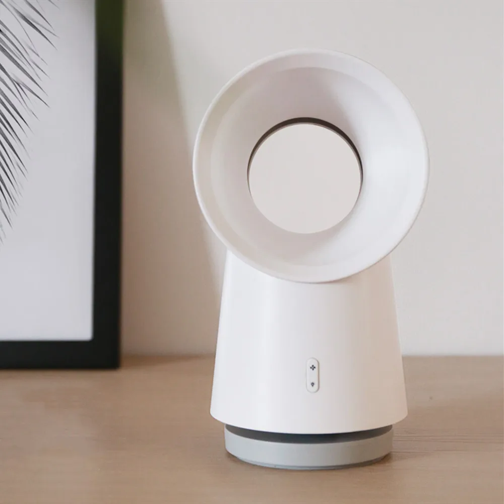 

Happy Life Wireless 3000mAh 2 In 1 Mini Cooling Fan Bladeless Desktop Portable Fan With LED Light 3 Speed Adjustable