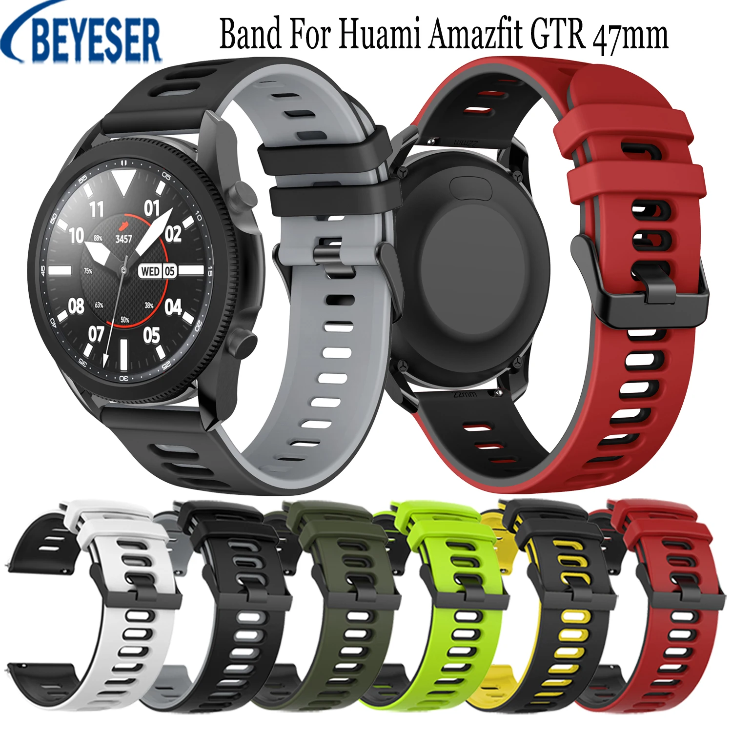 

Silicone Fashion Watchbands For Huami Amazfit GTR 47mm Smart Sport 22MM Band For Huami Amazfit Pace Stratos 2/2S Bracelet Strap