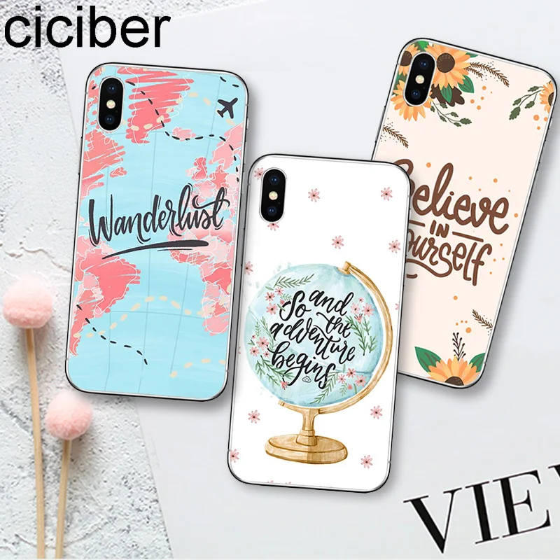 

ciciber World Map Travel Phone Case For Apple iPhone 11Pro Max 7 6 6s 8 Plus 5s SE Cover for iPhone XR X XS MAX Soft TPU Funda