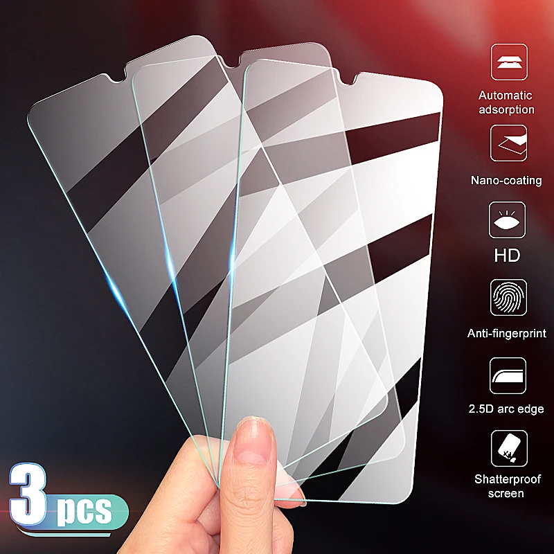 3Pcs Tempered Glass For Samsung Galaxy A30 A50 Screen Protector A10 A20 A40 A60 A70 A80 A90 A01 A51 A71 A20E | Мобильные телефоны и