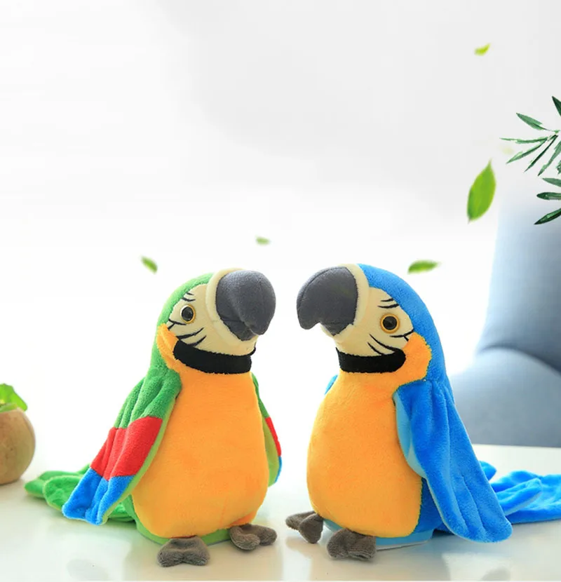 

Electric Learn to Speak Recording Parrot Plush Toys Voice Repetition Birds Wing Move Children Electric Play