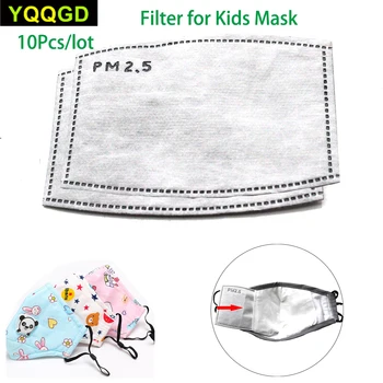 

10Pcs/Lot Mouth Mask Replaceable Filter-slice 5 Layers Non-woven Child Kids Activated Carbon Filter