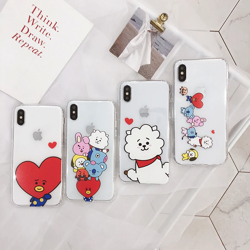

BT2 Bombproof Juvenile Regiment For iphoneXS XR Max Mobile phone shell For iphone6 7 8 Plus Simple lovely fall-proof Smart Cover