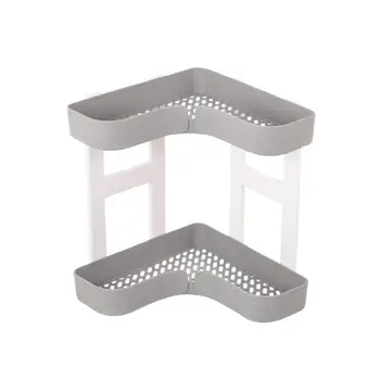 

Multifunctional Corner Shower Basket Plastic Storage Rack Double Layer Shelf Organizer For Bathroom Toilet Kitchen