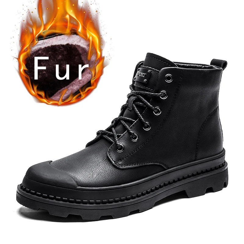 

Leather Men Boots High Men Boots High Non Slip Men Boots Genuine Leather Sewing Shoes Men Boots Cushioning Men Winter Boots 2019