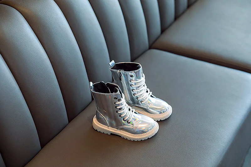 New Winter Child Shoes PU Leather Waterproof Wing Martin Boots Kids Snow Boots Brand Girls Boys High Boots Fashion Sneakers