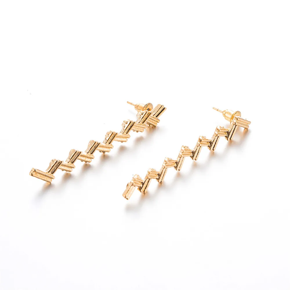 MLING винтаж простой золотой сплав геометрические искажения длинные серьги для женщин Девушка - Окраска металла: SP0816A