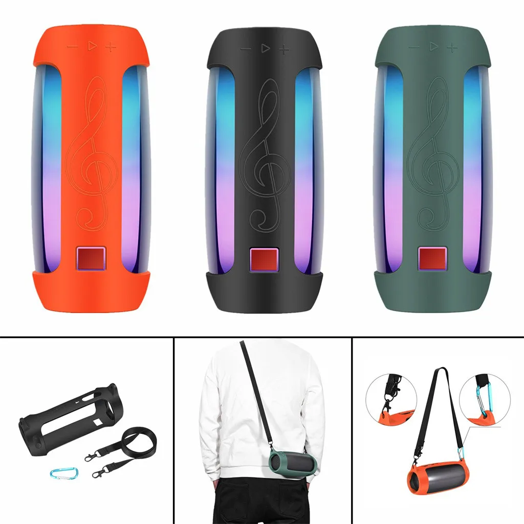 Для JBL Pulse 4 Bluetooth динамик силиконовый чехол с карабин ремешком для 2020|Аксессуары