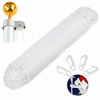 

Nylon Braided Rop Flagpole Accessories 15.5 meters (50FT) long New Durable