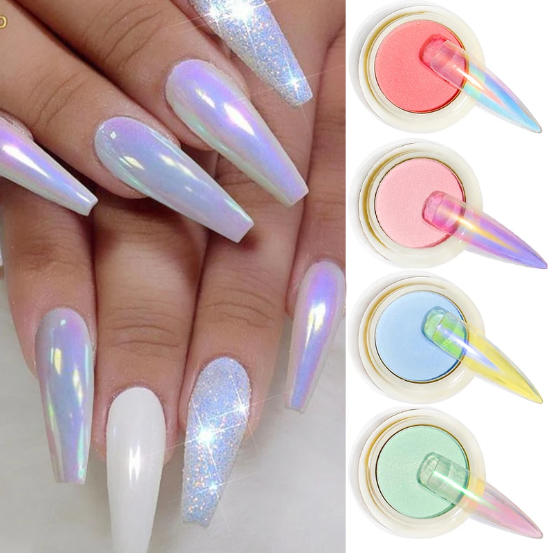 1 Box Mirror Nail Powder Sparkling Nail Glitter Powder Ice Aurora Powder Transparent Mirror Dip Nail Powder Decoration Nail Glitter Aliexpress