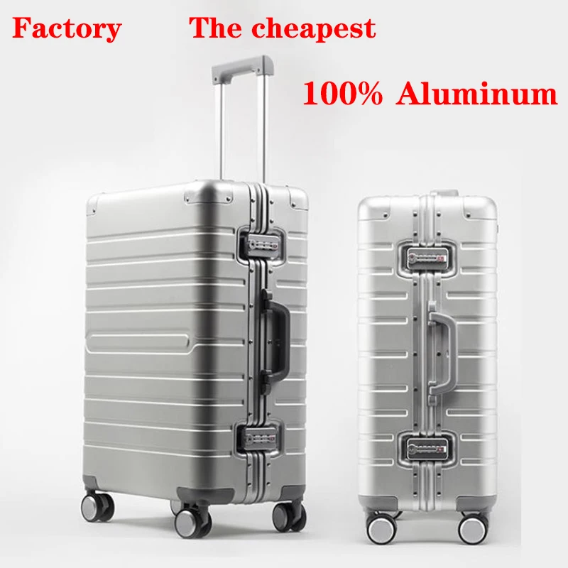 solo Ontwikkelen rommel Goedkope 20 "24" 28 "Inch Koffer 100% Volledige Aluminium Reisbagage  Spinner Handbagage Koffer Trolley reistas Koffer Op Wielen _ - AliExpress  Mobile