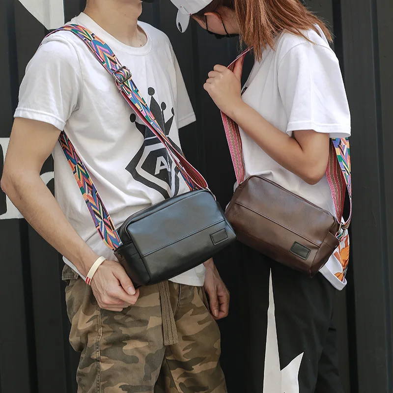 

Fashion New Men's Single Shoulder Bag Recreation Japanese and Korean Men's Bag Skew Sports Men's and Women's Mobile Phone Bag