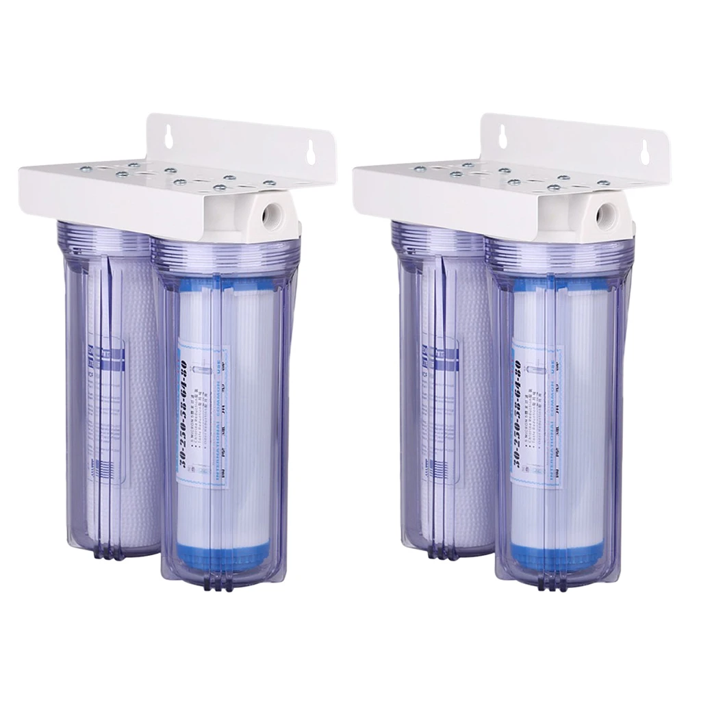 10'' Whole House 2 Stage Filtration Water System with PP Cotton CTO Carbon Replacement Filters