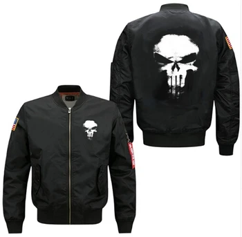 

Ghost rider skull hot new fashion Spring Men Bomber Jacket print coat men's baseball
