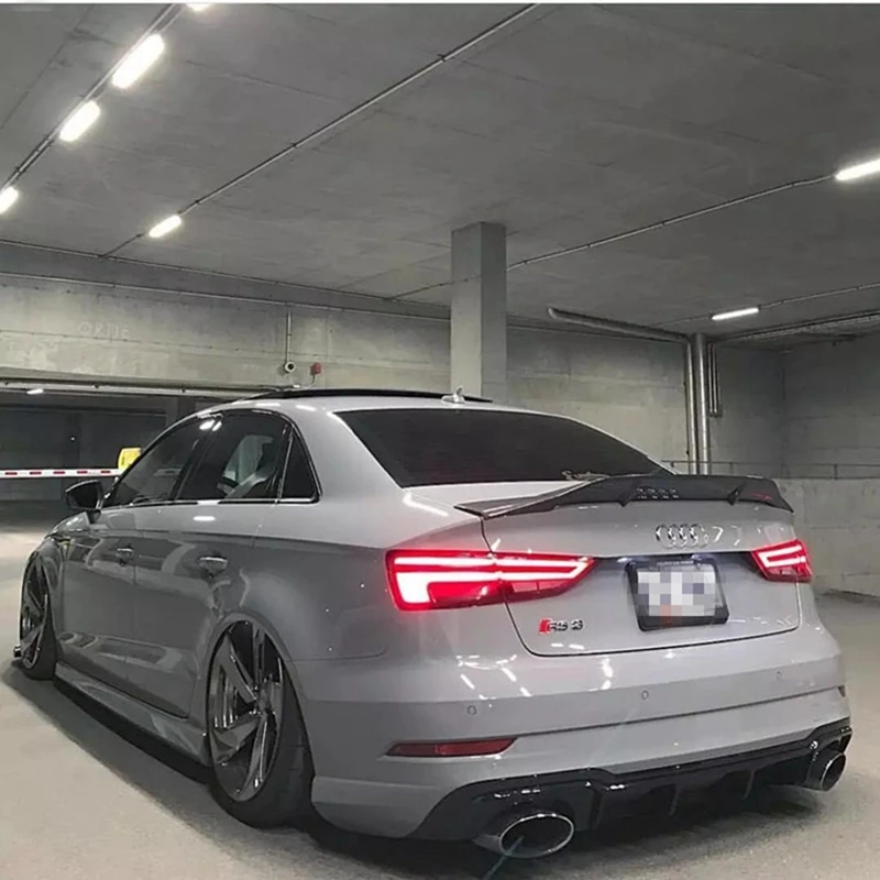 Для Audi A3 S3 RS3- высокое качество R углеродное волокно/FRP задний спойлер на крыло, крышу багажника губы крышка багажника автомобиля стиль