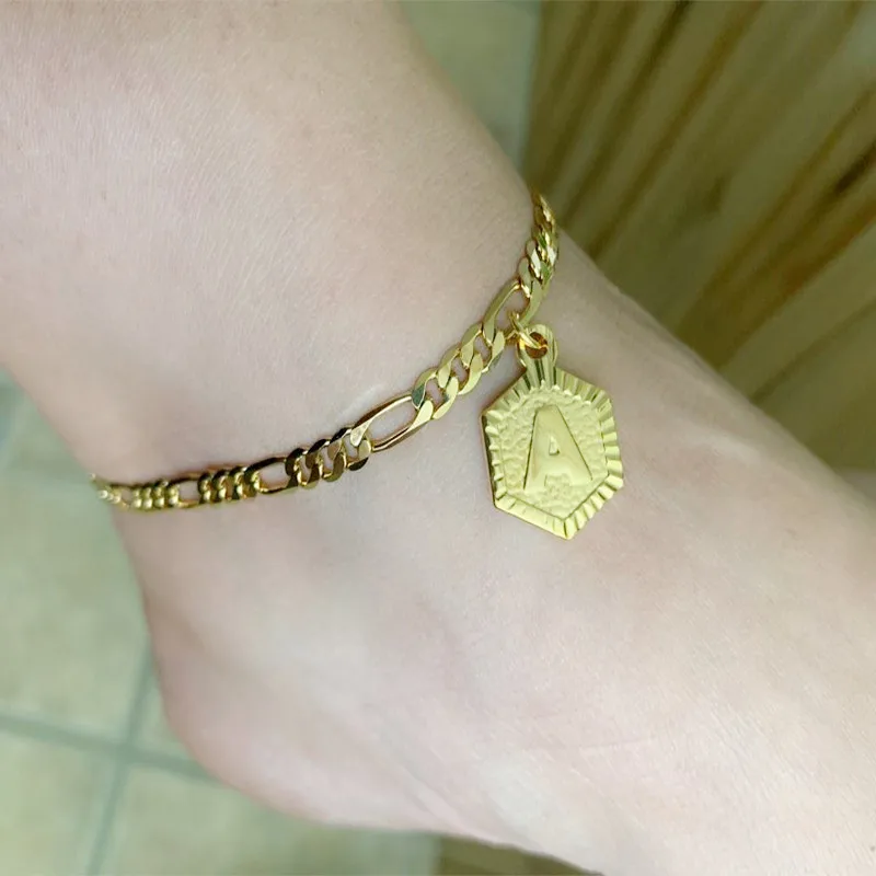 

Drop Shipping A-Z Initial Anklet Foot Jewelry Women Accessories Big Leg Chain Bridesmaid Gift BFF Jewelry