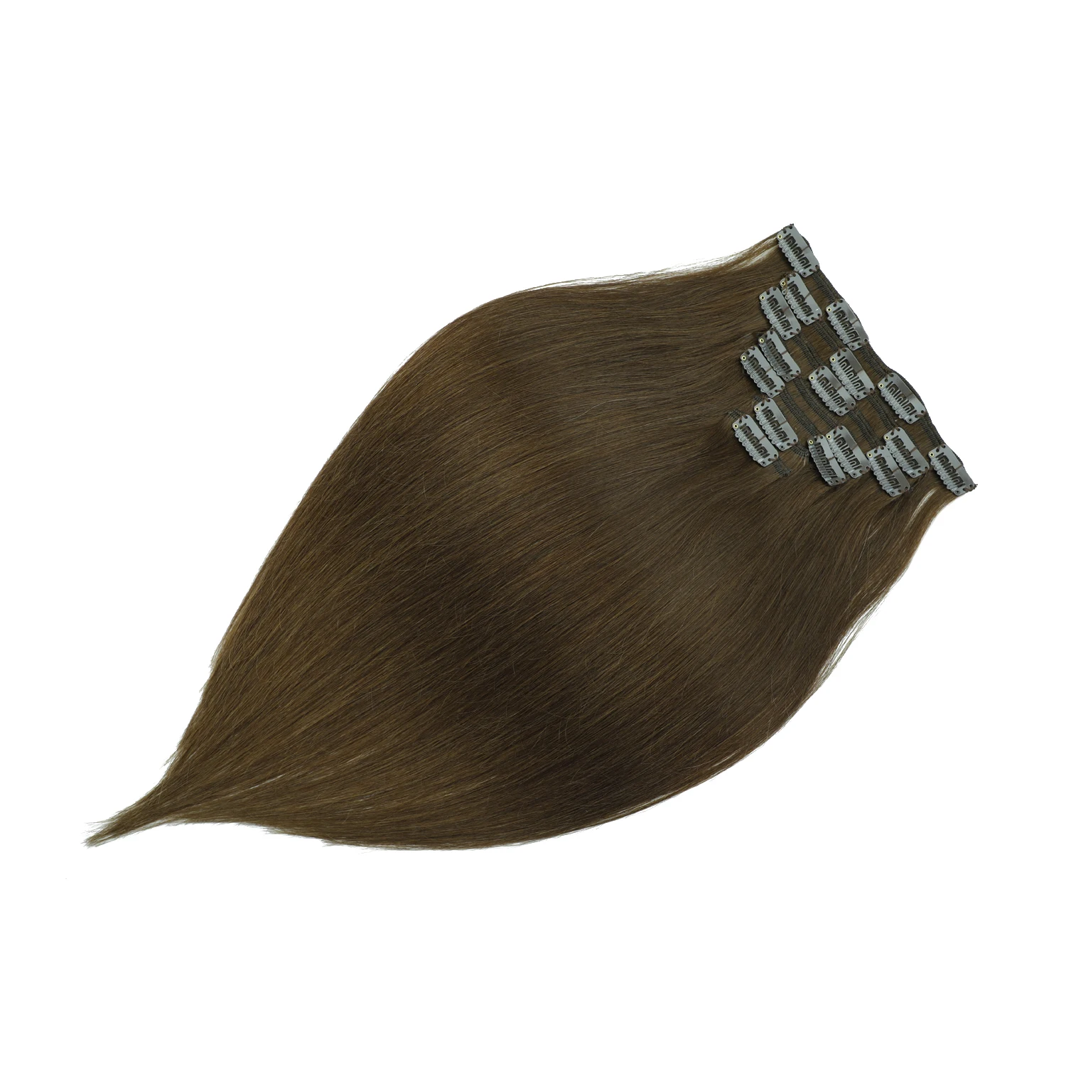 Leshine человеческие волосы на заколках с двойным плетением, индийские волосы remy, 7 шт., шелковистые прямые натуральные человеческие волосы на заколках для наращивания - Цвет: #4