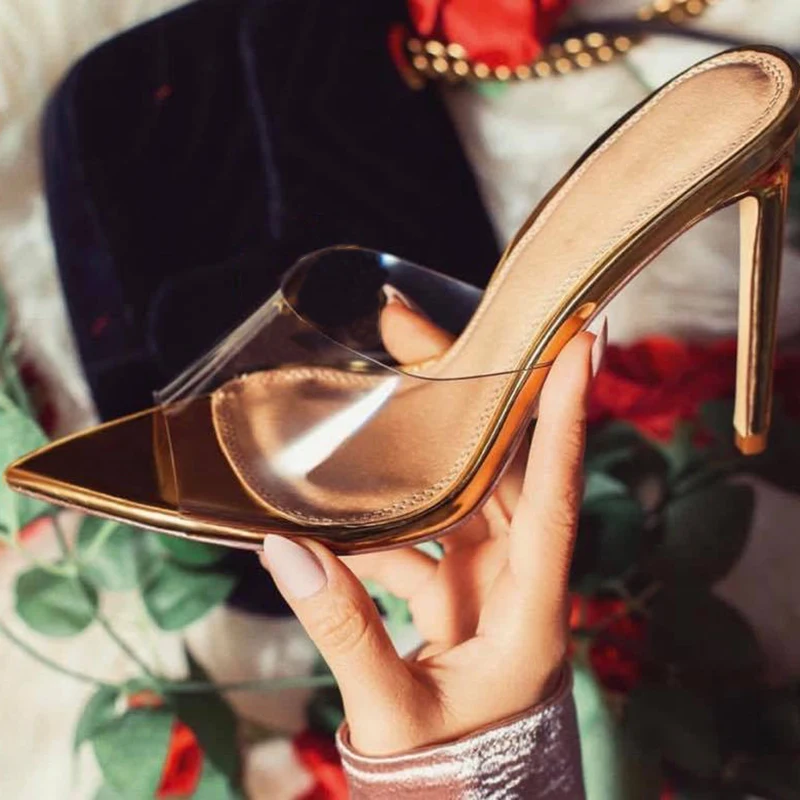 Kcenid Fashion PVC Transparent Women's Slippers Summer Shoes Sexy