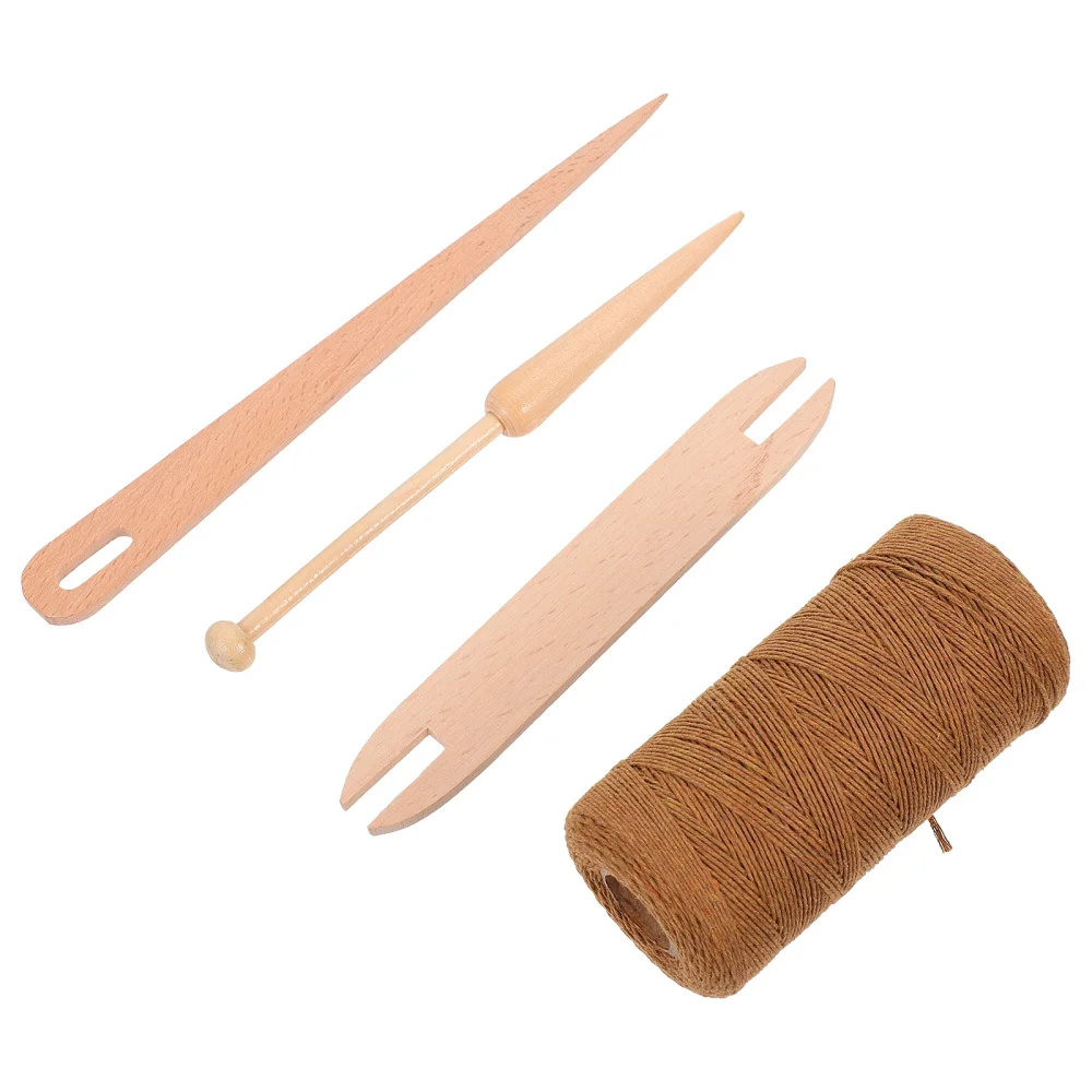 1 Set DIY Knitting Tools Hand Weaving Shuttle Stick Cotton Rope