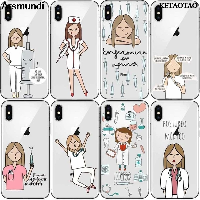 KETAOTAO Spain Cartoon Medicine Doctor Nurse Phone Cases for iPhone 5S 6S PLUS XR XS Max Case Crystal Clear Soft TPU Cover |