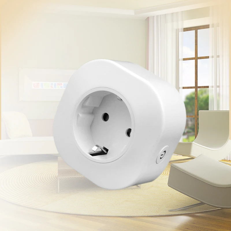 

Round 10A European Standard Wifi Smart Voice Control Socket For Android /IOS Timing Switch Socket