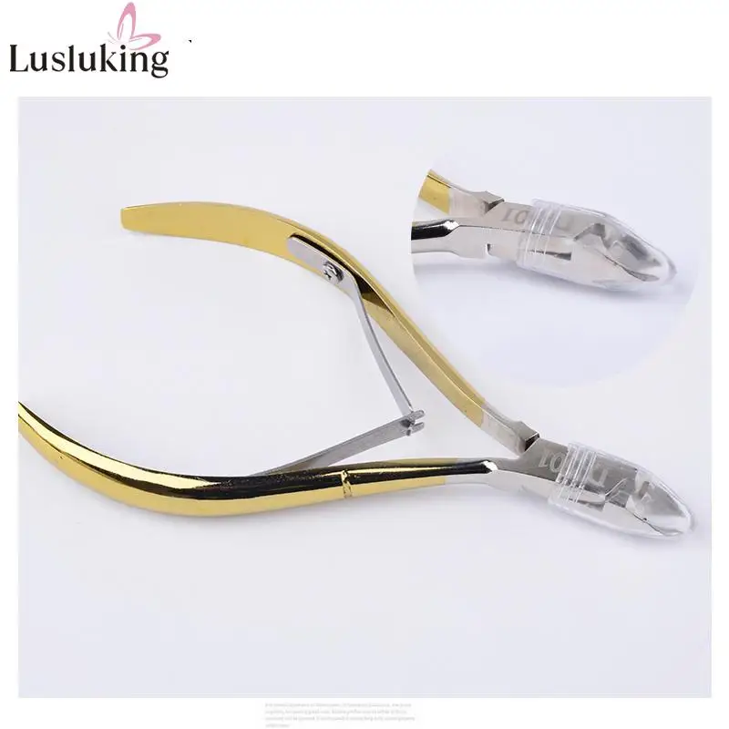 

Nail Art Gold Stainless Steel Cuticle Scissors Finger Dead Skin Cutter Nippers UV Gel Clipper Plier Trim Pedicure Manicure Tools