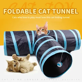 

Practical Cat Tunnel Pet Tube Collapsible Play Toy Indoor Outdoor Kitty Puppy Toys for Puzzle Exercising Hiding Training Tools