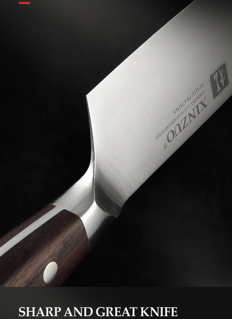 XINZUO Set de 4 Couteaux à Steak Acier Inoxydable 1.4116 Allemand