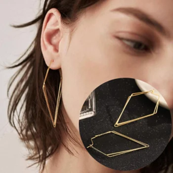 

Minimalist Punk Earrings for Women Geometric Rhombus Earrings Hollow Polygon Earrings Brincos Party Jewelry Wholesale
