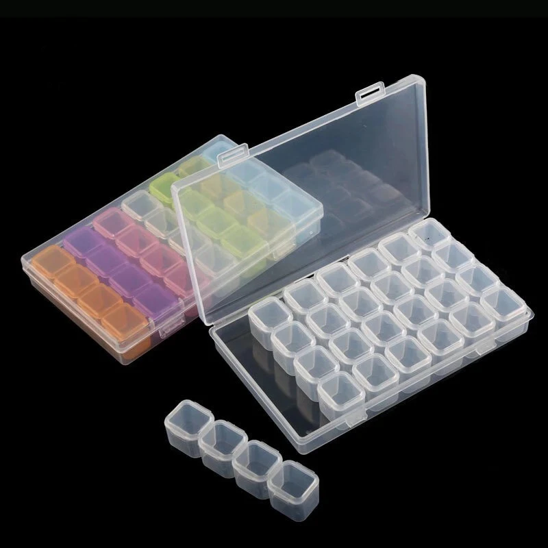 28 Grids Dismountable Diamond Embroidery Accessories Diamond Painting Boxes Cross Stitch Cases Storage Organizer Home Storage