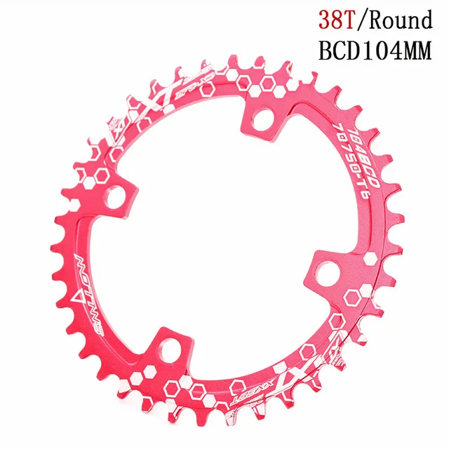 disc 38 red SMLLOW MTB горный велосипед диск положительный и отрицательный зуб однодисковый овальный диск 32 T/34 T/36 T/38 T сменный диск - Цвет: disc 38 red
