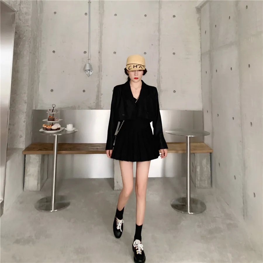 Summer New Style Korean-style Fashion Casual Short Fold-down Collar Suit Jacket Women's Versatile Long Sleeve Elegant Tops